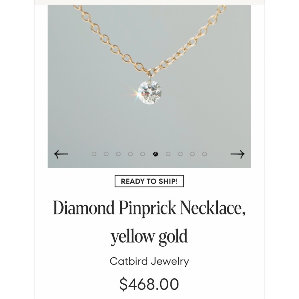 Catbird Diamond Pinprick Necklace -Gold - Picture 2 of 10
